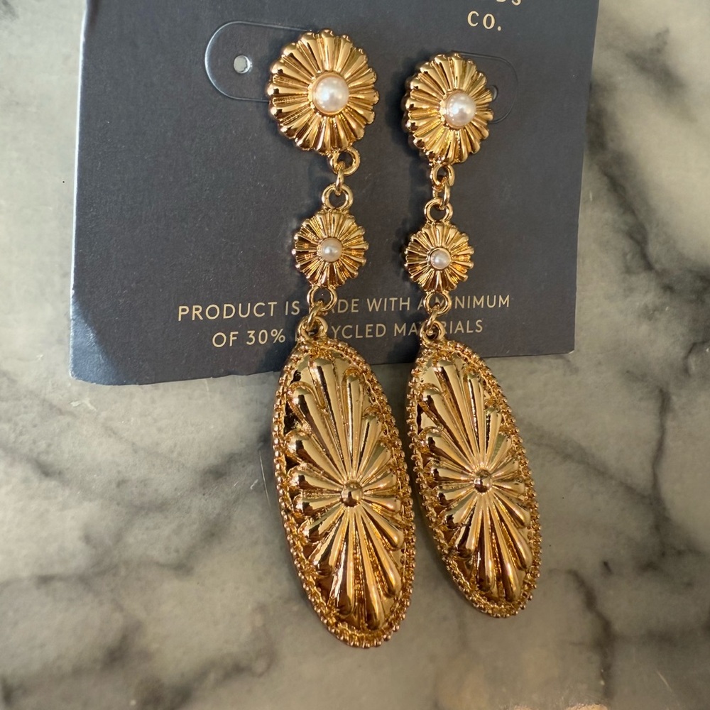 Casted Triple Drop Earrings - Universal
Thread - Gold Tone - New with tags - NWT - Picture 2 of 7